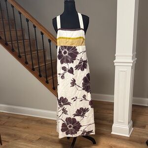 NafNaf Women’s Floral Dress with Yellow Stripe size OO